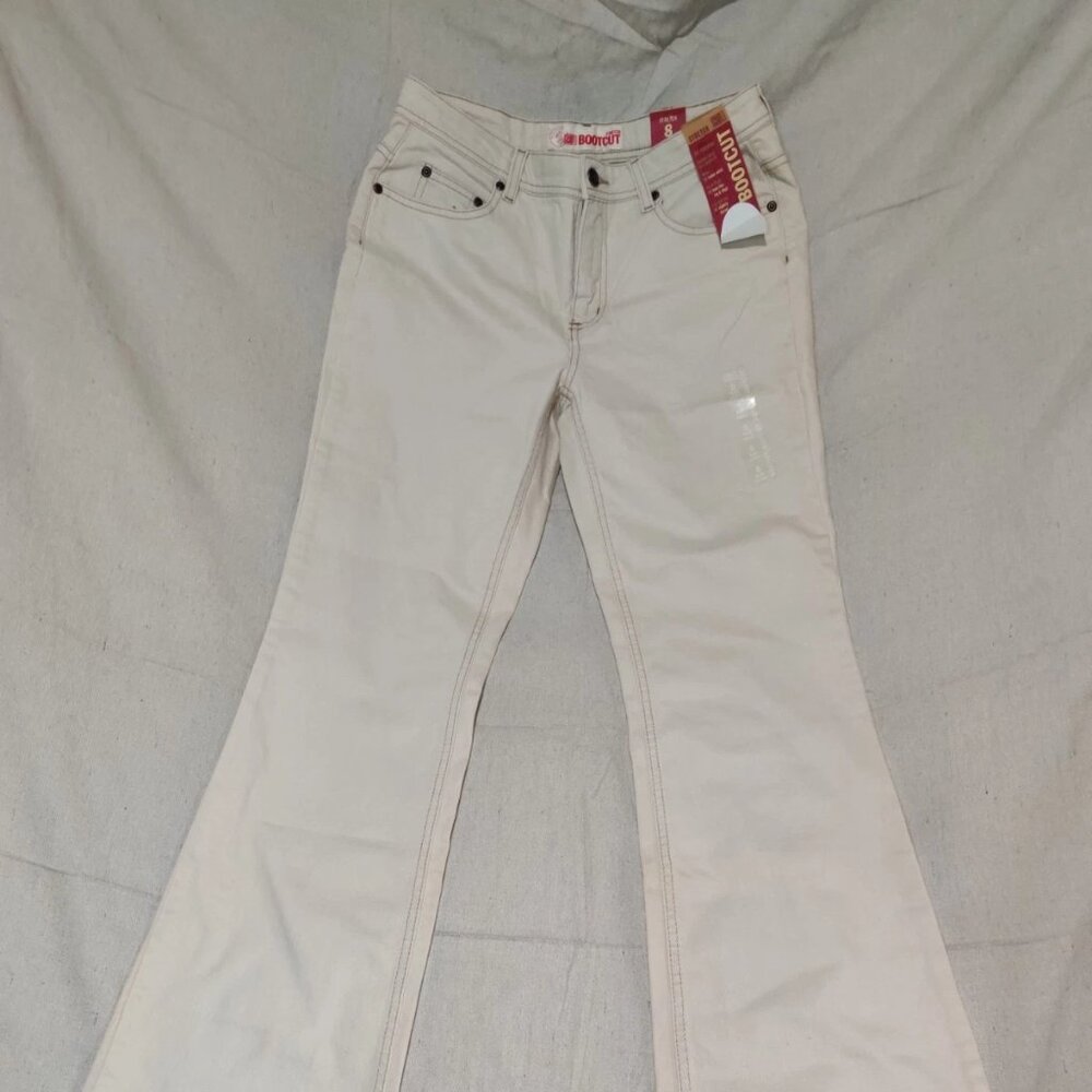 FADED GLORY Stretch WOMEN'S Tan Denim JEANS Size 8 TALL BOOTCUT NWT